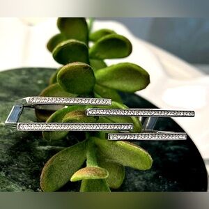 Silver Hinged Geometric Cuff (Bracelet)